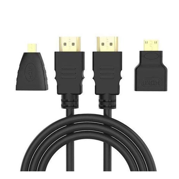 3 in 1 HDMI Cable to HDMI To Mini Micro HDMI Adapter