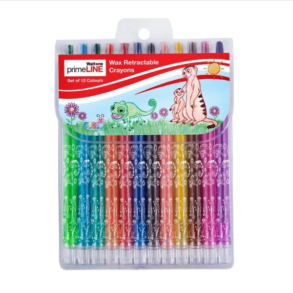 PrimeLine - Retractable Wax Crayons Set Of 12 x 2