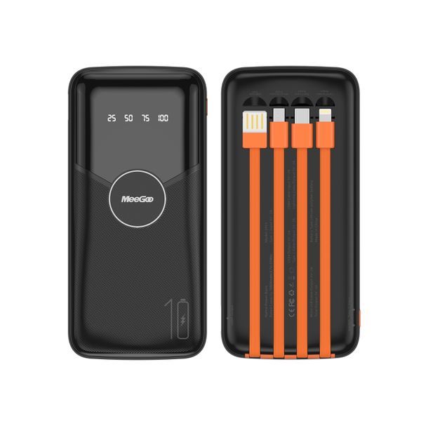 10000mah Fast Charging Power Bank With Built in Cable for all phone tablet