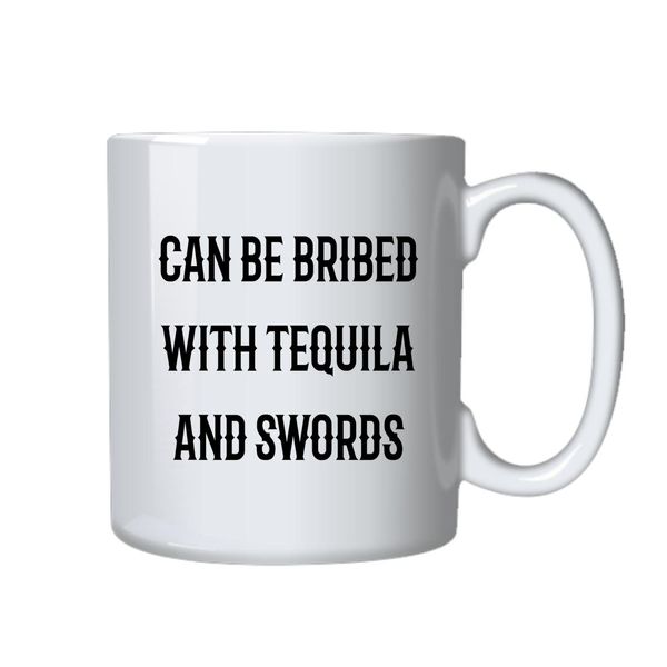 Tequila and Swords Coffee Mug - Best Funny Novelty Gift Idea for
