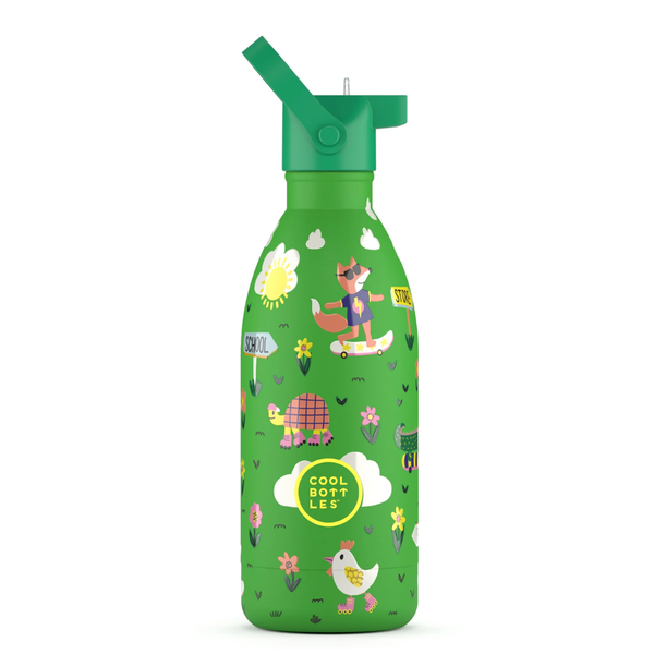 Cool Bottles - Kids Triple-Insulated Water Bottle - Rolling Skaters 500ml