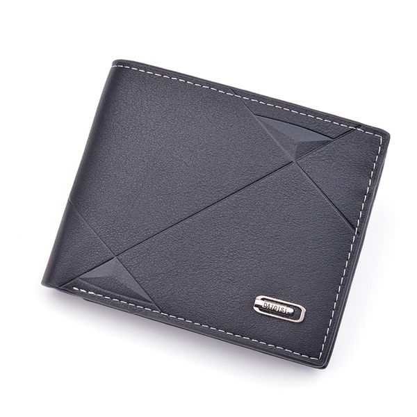 Men's short multi-card slot tri-fold horizontal wallet