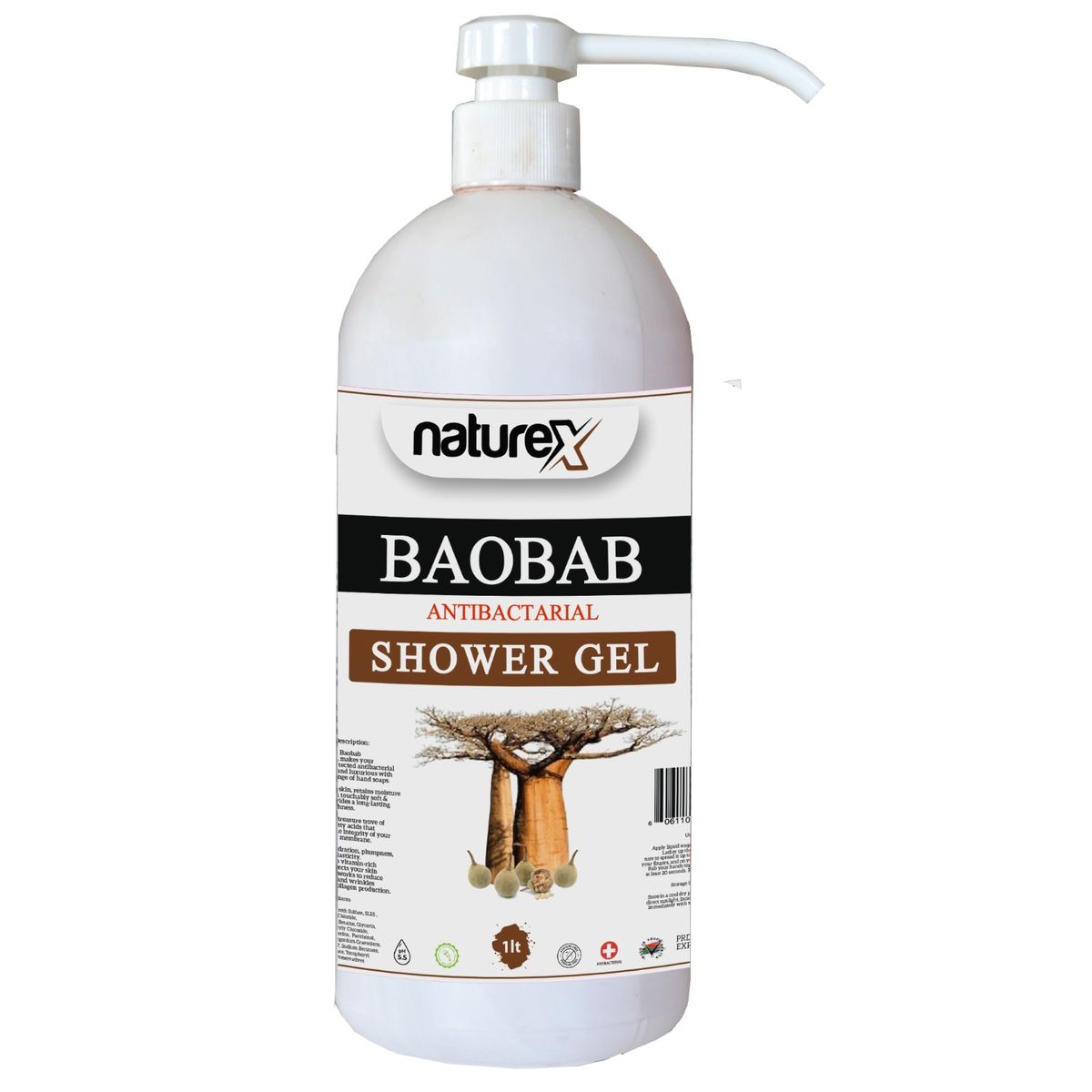 Naturex Antibacterial Shower Gel Baobab -1L | Shop Today. Get it
