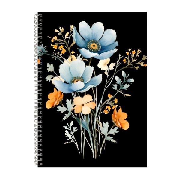 Wild Flowers 1 A4 Notebook Spiral Lined Trendy Notepad Idea 396