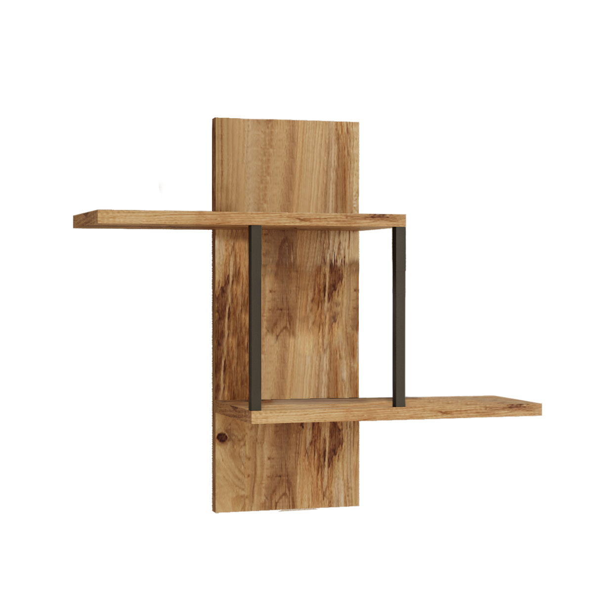 Yurupa Geometric Modern Decorative Floating Shelf in Pine Colour Buy