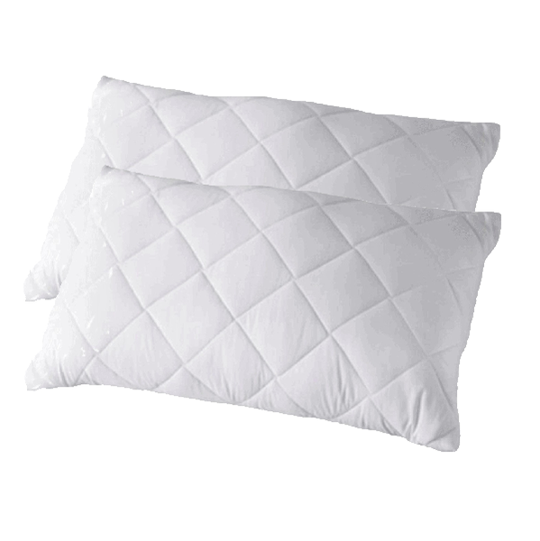 Kitro White 2 Pack Percale Quilted Standard Pillows 70 x 45 cm
