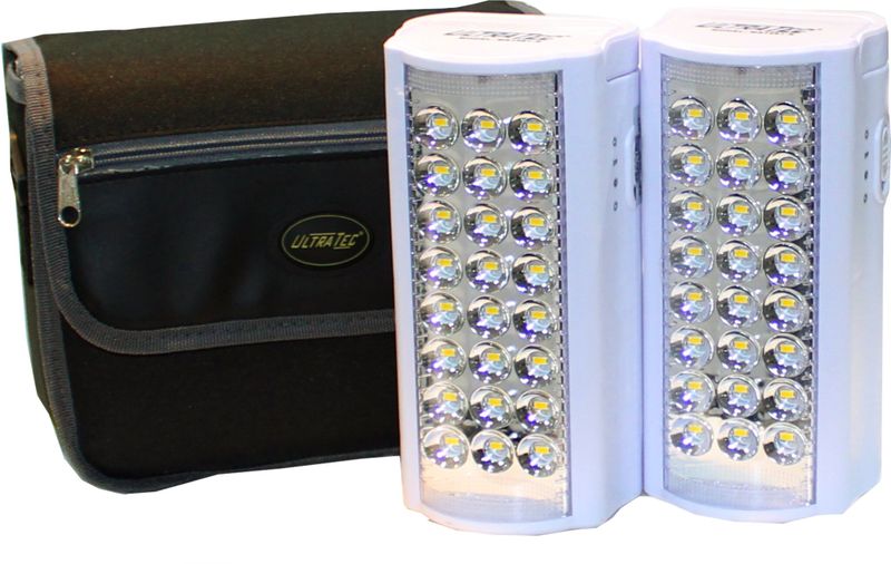 2 x UltraTec Rechargeable Emergency/Camping Lantern &amp; Power Bank - 800 Lumen