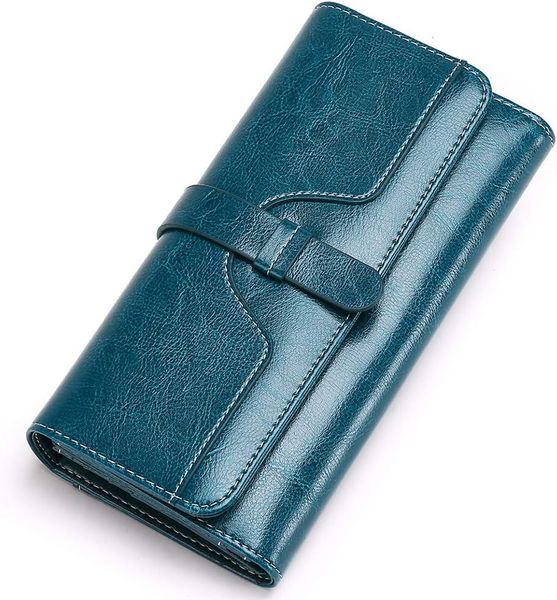 Women's Wallet Large Capacity Card Holder Peacock - Blue