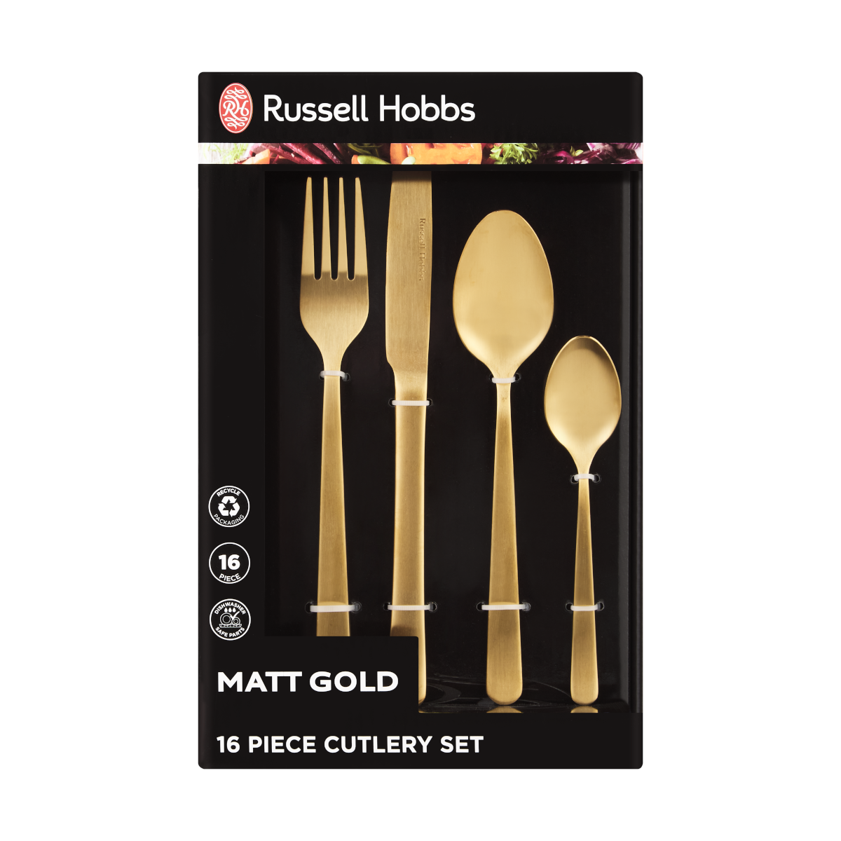 Russell Hobbs Mat Gold 16 Piece Cutlery Set Shop Today. Get it