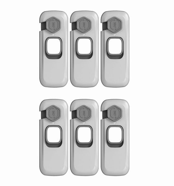 6 Pack Childproof Refrigerator Lock Cupboard Locks for Children - Grey