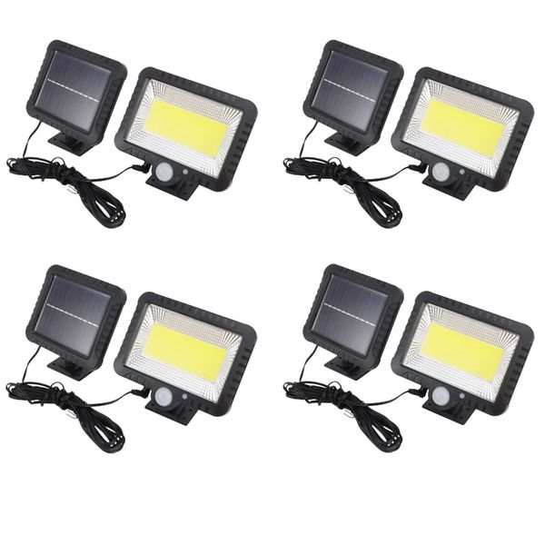Pack of 4 Bright 100 LED Outdoor Waterproof Solar Sensor Wall Lamp AB-TA101