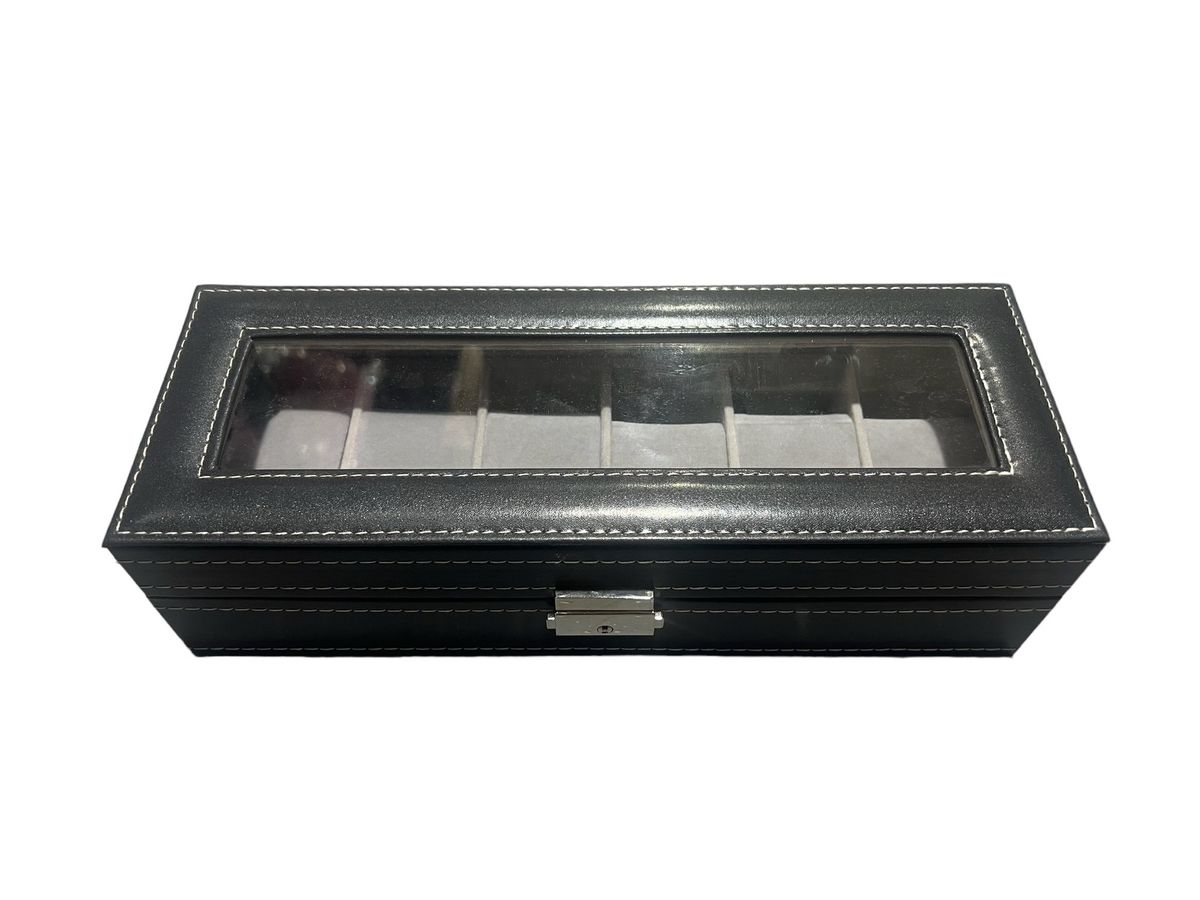 PU Leather Design Watch Box - Unisex Organizer-6 Slots | Shop Today ...