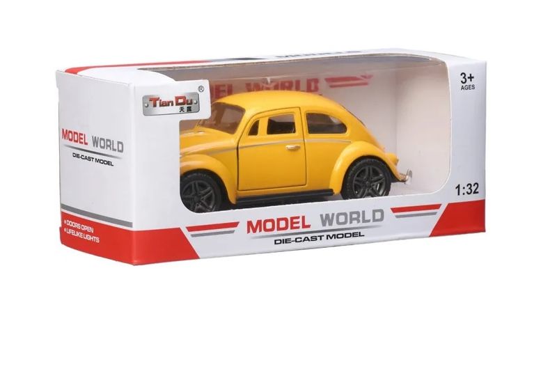 Model World Classic Beetle Die-Cast Car 1:32 Scale Vintage Collectible Toy