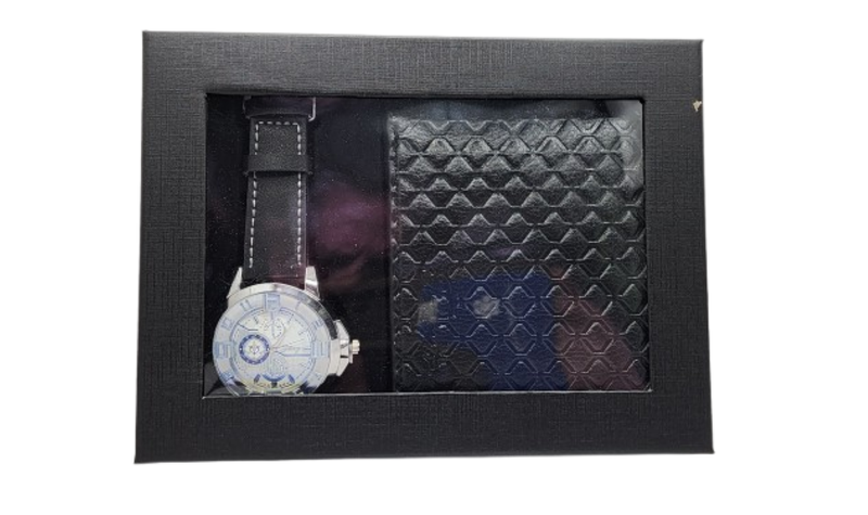 Watch And Diamond Patern Wallet Gift Set