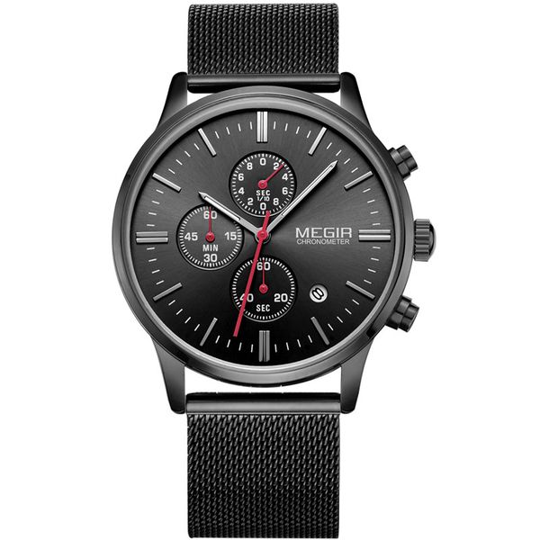 Megir Mens 2011 Watch - Black