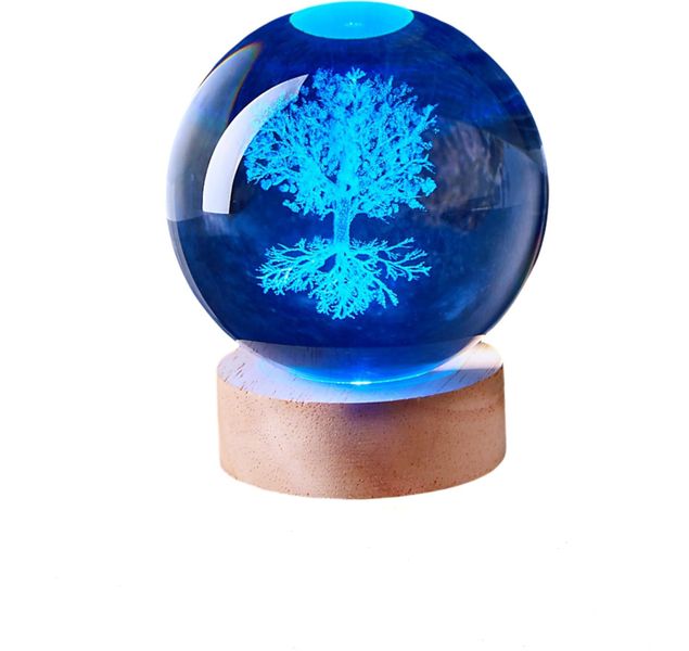 3D Tree of Life Crystal Ball Lamp with Remote Control, Night Light Lamp