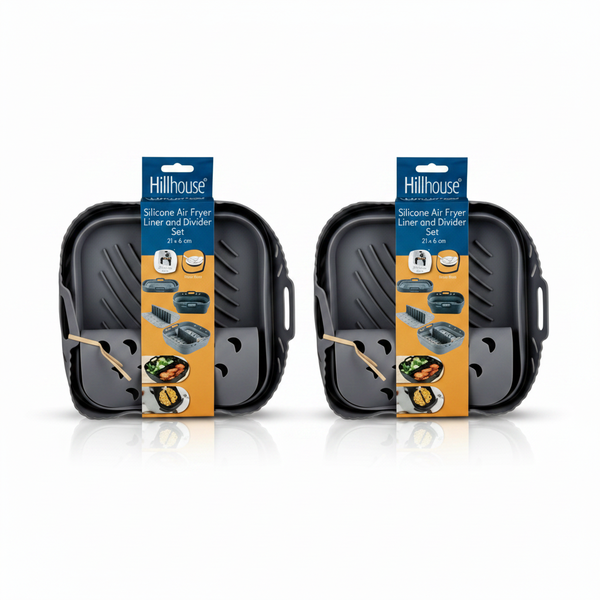 Hillhouse Reusable Silicone Air Fryer Square Liner and Divider - 2 Pack