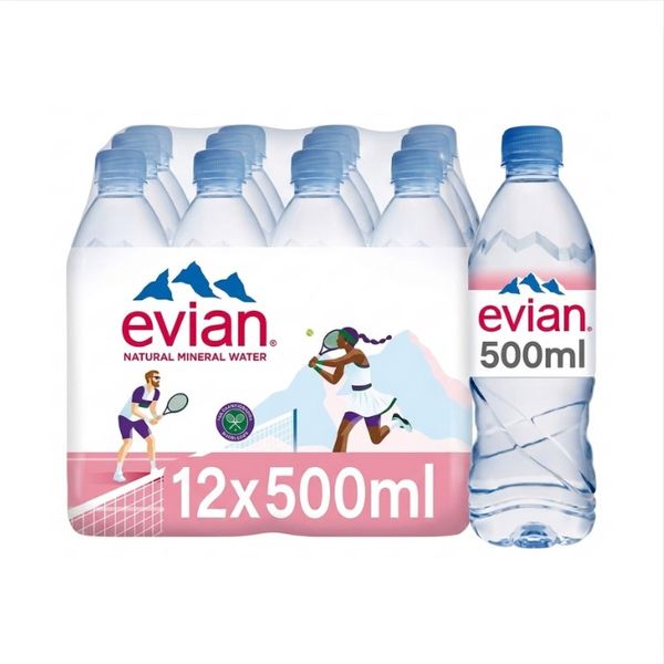 Evian Natural Mineral Water 500ml - Pack of 12