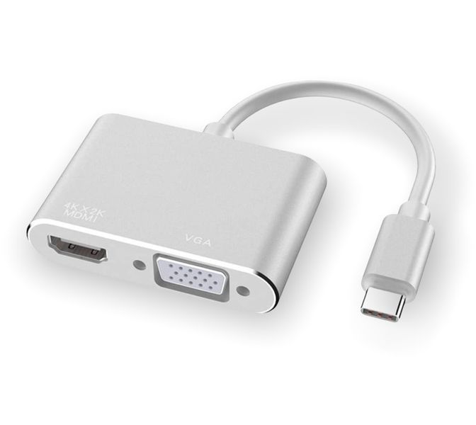 Type C male to HDMI and VGA female Adapter Cable