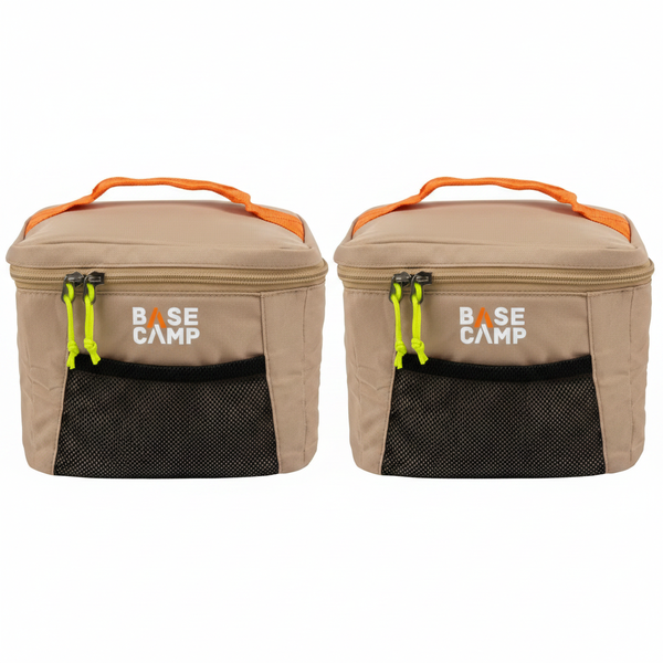 Basecamp Cooler Bag Khaki 6 Can Insulated Soft Cooler for Outdoor - 2 Pack