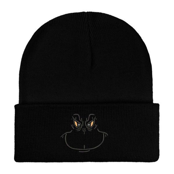 Evil Smile Embroidered Knit Hat Autumn and Winter Warm Hat