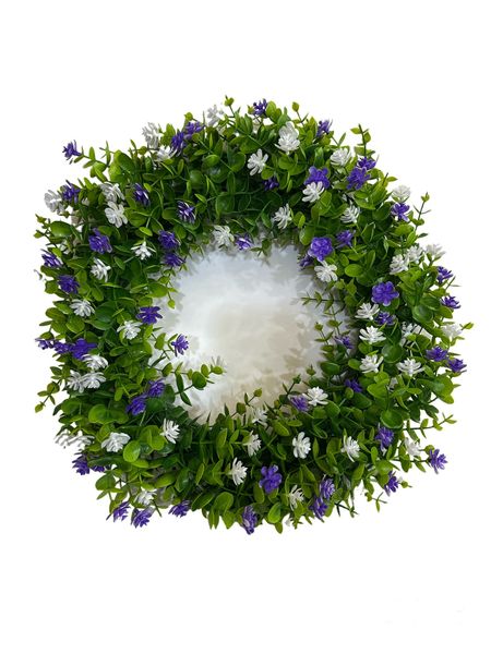 Polyester cm Botanical Wall Art-Purpe and white