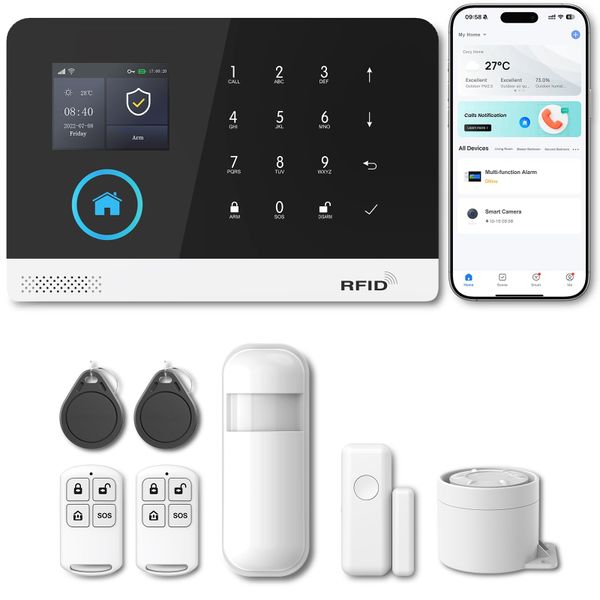 Alarm Phone Call SMS WIFI Smart Home Security System Wireless Kit