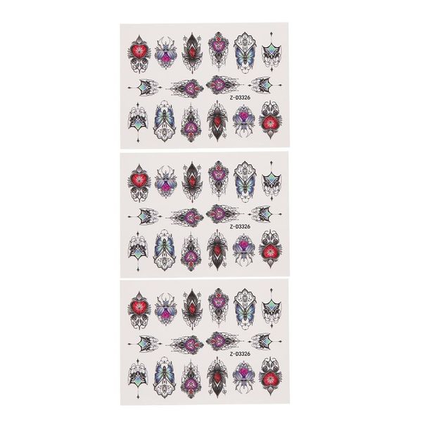 3-Sheet 5D Nail Art Sticker Self-Adhesive Embossing Decals Z-D3326