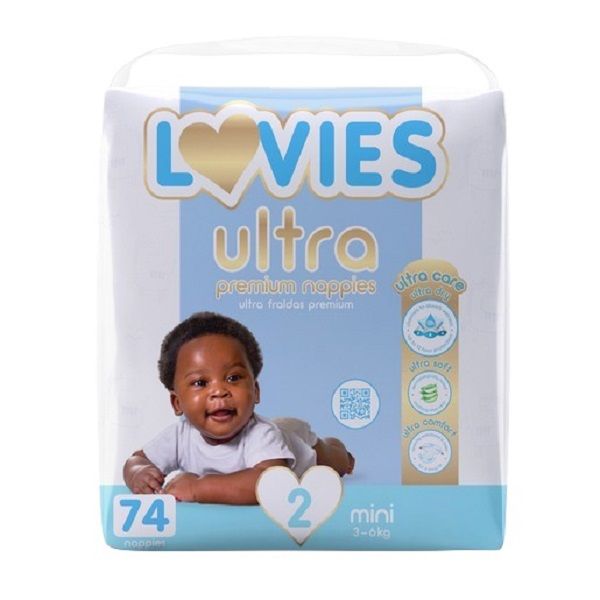 Lovies - Ultra Premium Size 2 Mini Nappies 74's