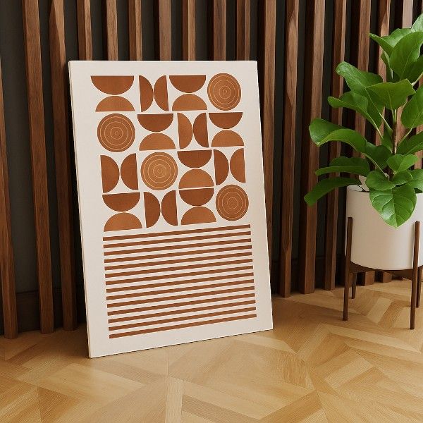 Mid-Century Abstract Wall Art - Beige