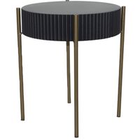Black /Gold Round Wooden Side Table