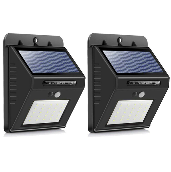 25 LED Solar Wall Light With PIR- Set of 2