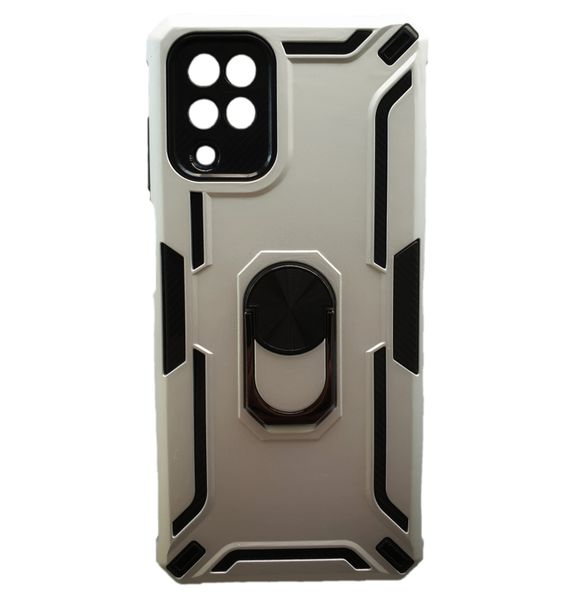 Samsung Galaxy A12 - Shockproof Protective Cover with Metal Ring/Stand