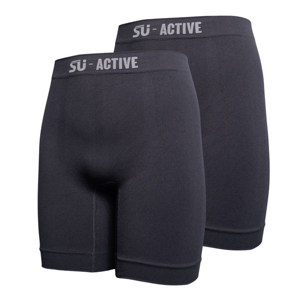 SU-Active Long Leg Boxers/ Men's Training Tights - 2 Pack