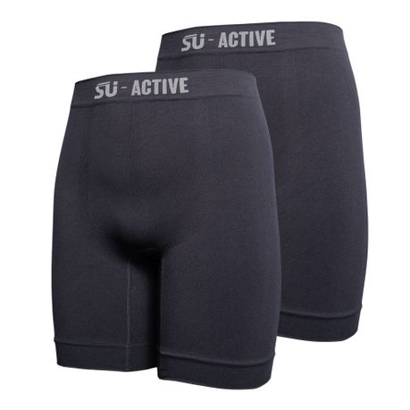 SU-Active Long Leg Boxers/ Men's Training Tights - 2 Pack