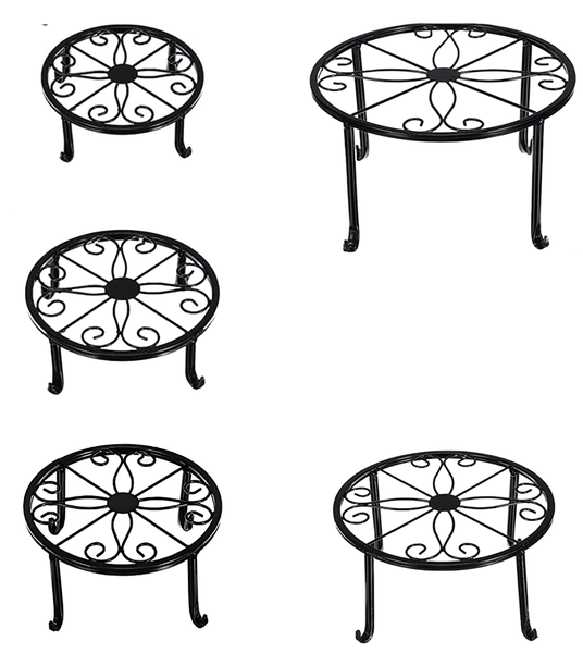 5-Pack Multi-Height Metal Plant Stands For Indoor &amp; Outdoor Décor/Display