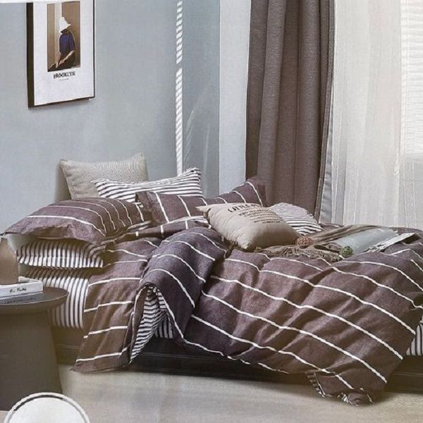 Soft Touch Embellished Six Pc's Duvet Cover Set Green &amp; White