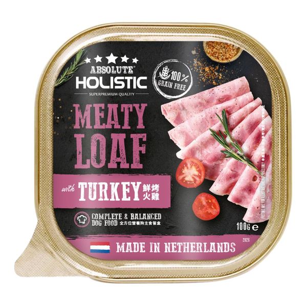 Absolute Holistic Meaty Loaf for Dogs - Turkey (16 x 100g)