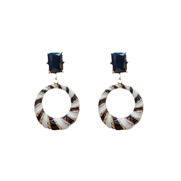 Unique Black and White Geometric Shape Earrings