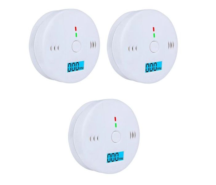 Carbon Monoxide Detector Alarm 85dB Warning Siren Pack of 3