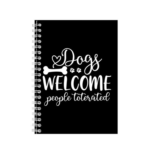 Welcome A5 Notebook Spiral Lined Trendy Notepad Dog Idea 331