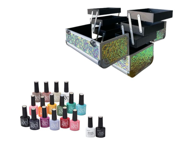 Professional Gel Nail Polish with Cosmetic Carry Case