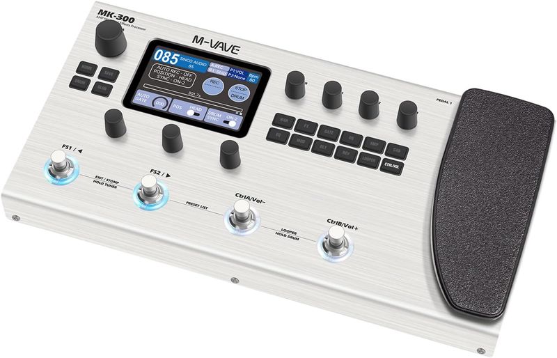 M-VAVE MK-300 Guitar/Bass Multi-Effects Pedal and Amp Simulator