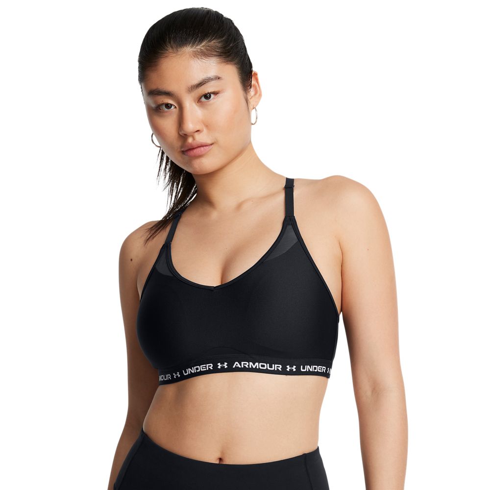 Under Armour Women's Crossback Low Training Sports Bra - Black/White