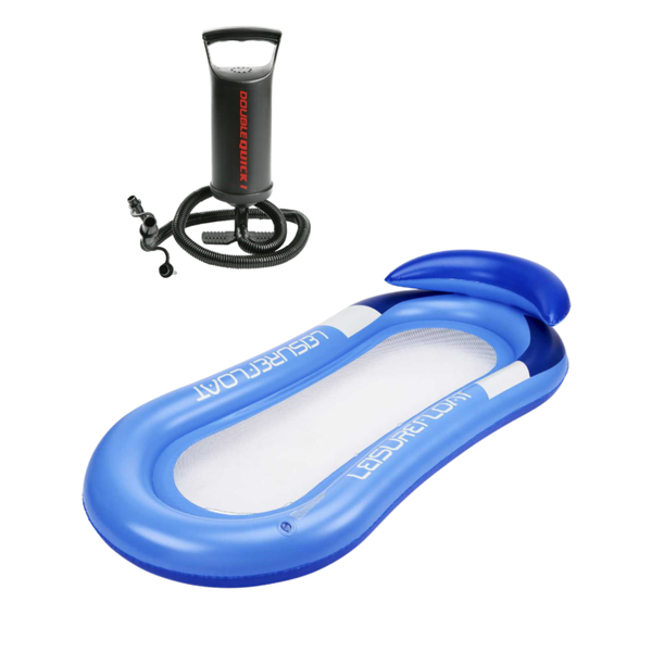 Portable Inflatable Pool Float + Double Quick Pump