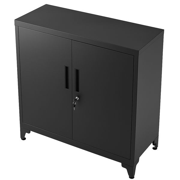 Steel Filing Cabinet with 2 Lockable Doors - 80 cm