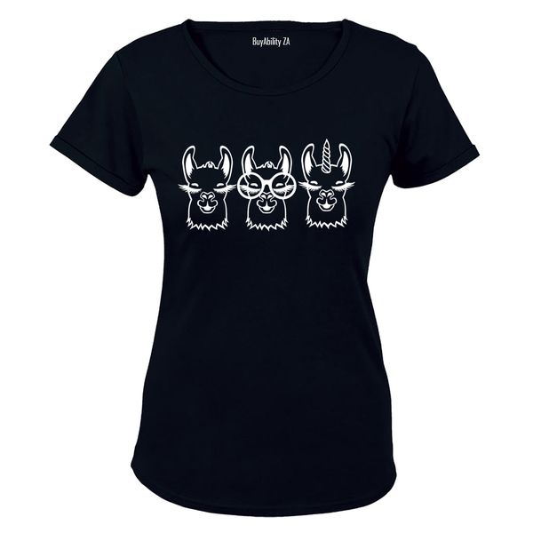 Llama - Ladies - T-Shirt - Black