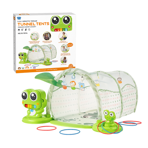 5-in-1 Baby Activity Tunnel Tent &amp; Sensory Play Gym - Baby Toys