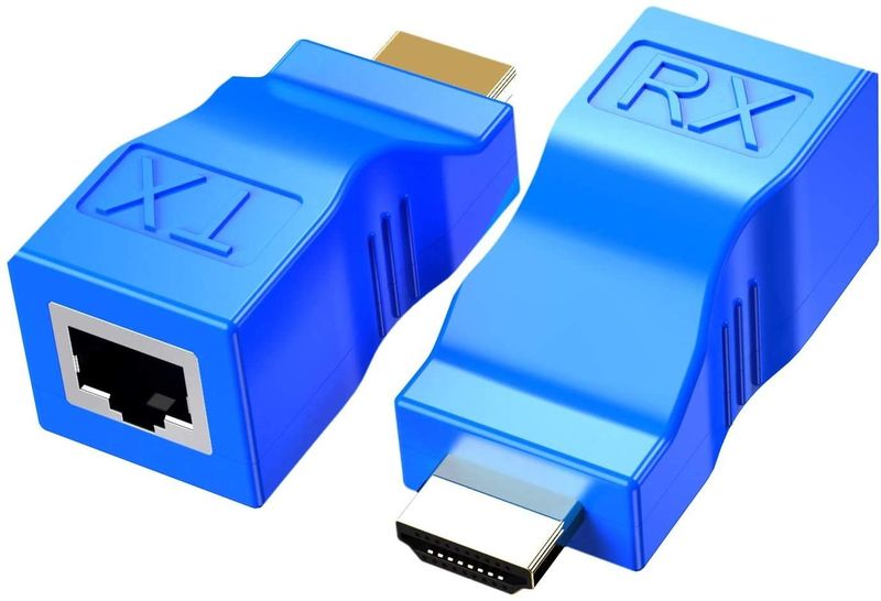 HDMI Extender Adapter - HDMI to RJ45 Ethernet Network Converter (Cat5e/Cat6