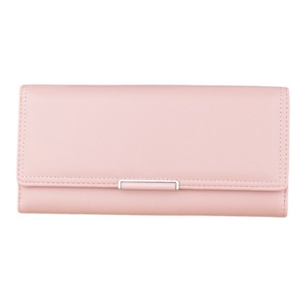 Simple Three Fold Clutch Wallet - Pink